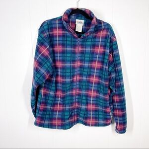 Northern Reflections Blue and Pink Plaid Long Sleeve Shacket Small
